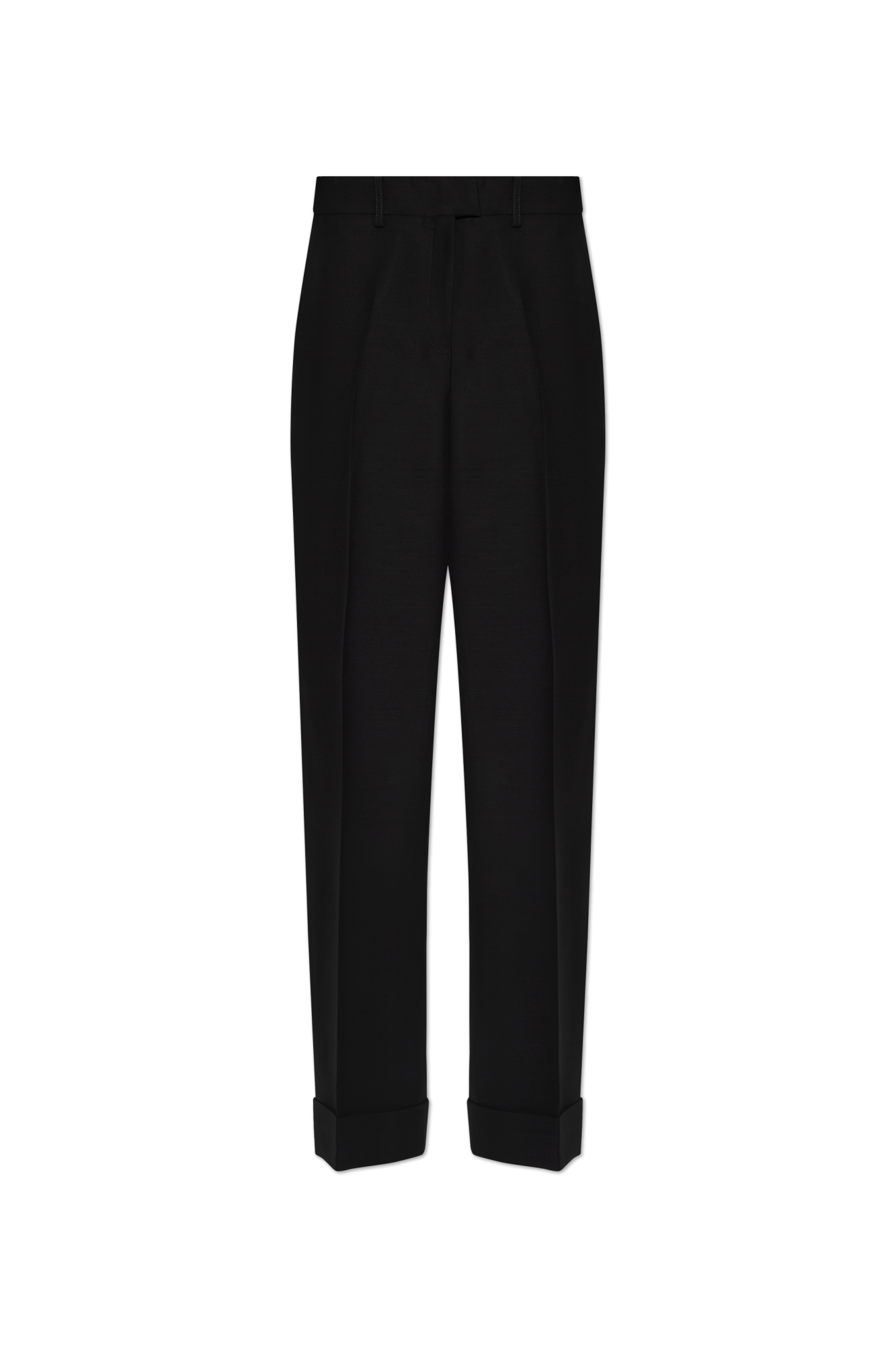 パンツ FERRAGAMO SS25 Stretched pleated trousers (780902 NERO) FERRAGAMO Pants with wool finish | Women's Clothing | Vitkac